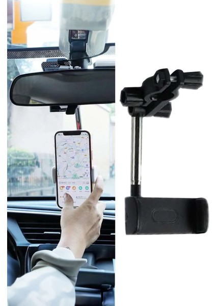 Siyah Araç İçi Telefon Tutucu, Uyumlu, Güçlü ve Pratik Dikiz Aynası Tipi modelleri