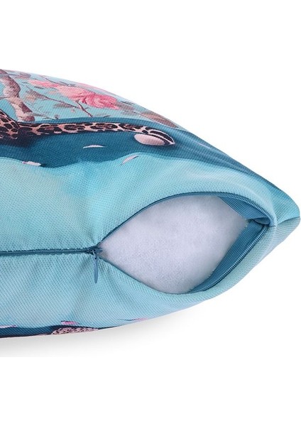 Floral Leopard Pembe Kurdeleli Çiçekli Leopar Kırlent Kılıfı – 43X43CM modelleri