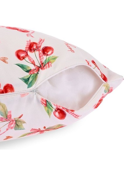 Cherry Crush Romantik Kiraz Desenli Kırlent Kılıfı – 43X43CM modelleri