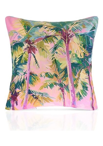 Paradise Palms Renkli Tropikal Ağaç Desenli Kırlent Kılıfı – 43X43CM fiyatları