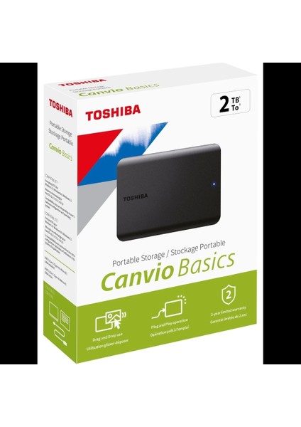 Toshıba HDTB520EK3AA, Canvio Ready, 2tb, 2.5" USB 3.2, Taşınabilir, Harici Hdd, (Black) indirimleri