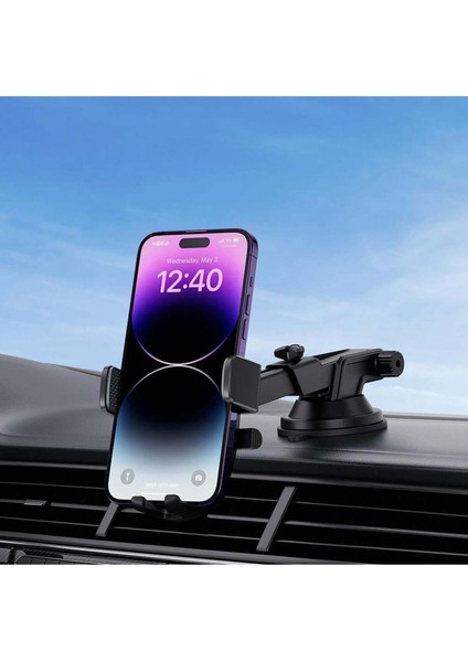 Şık Siyah Araç Telefon Tutucu, Güçlü ve Güvenli Tutma Özelliği, 2 Yıl Garanti fiyatları