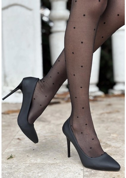 Hillar Siyah Saten Stiletto Ayakkabı modelleri