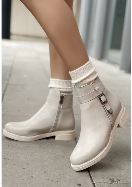 Wiota Bej Cilt Topuklu Bot fiyatları