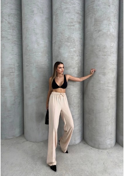 Çımalı Keten Pantolon