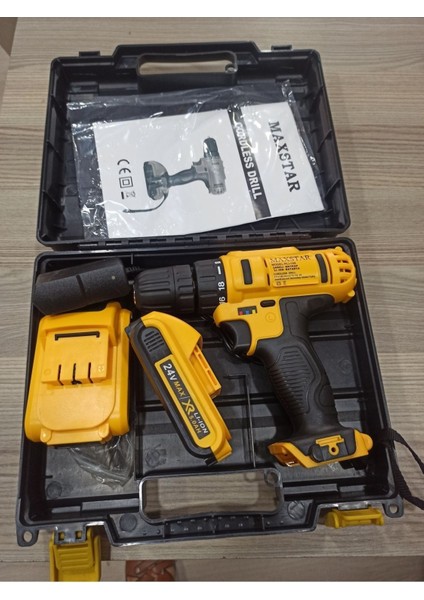 0 - 2 M Şarjlı Matkap 24 Watt Kablosuz 1 Anahtarlı Darbesiz 24 Watt 2 Yıl 24 Volt