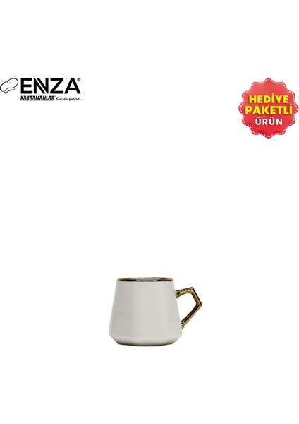 6'lı beyaz porselen kahve fincanı seti, 90ml, şık ve kullanışlı tasarım indirimleri