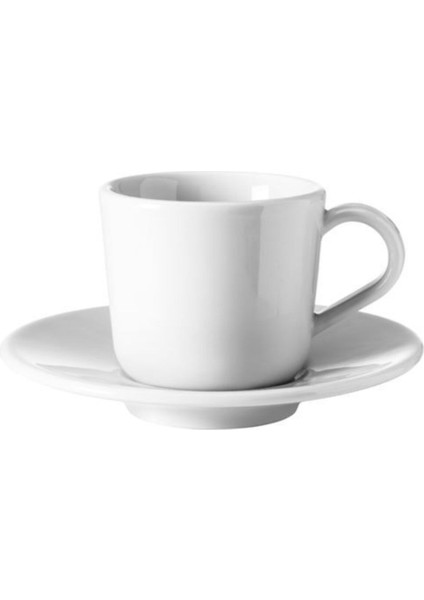 Beyaz Porselen Tekli Espresso Fincanı, 6 cl, 1 kişilik, 2'li set