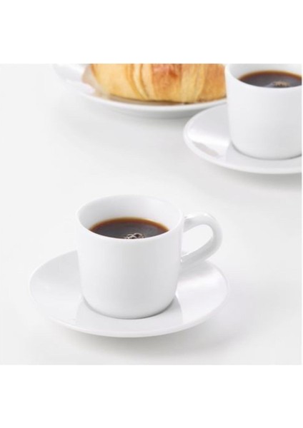 Beyaz Porselen Tekli Espresso Fincanı, 6 cl, 1 kişilik, 2'li set fiyatları