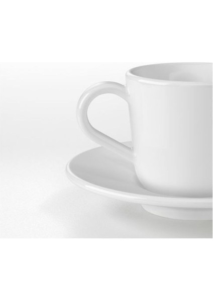 Beyaz Porselen Tekli Espresso Fincanı, 6 cl, 1 kişilik, 2'li set modelleri