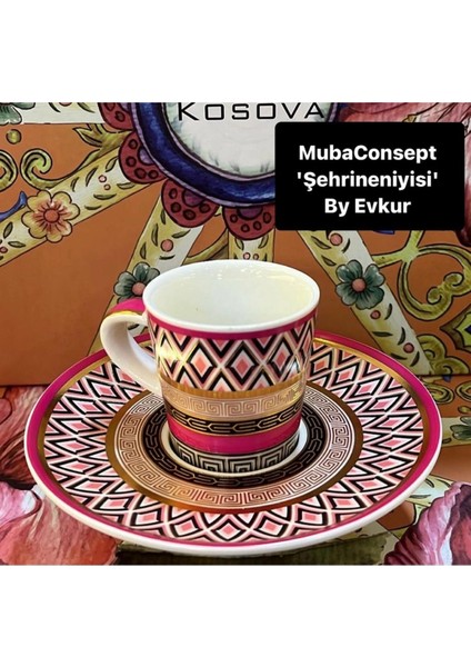 Renkli ayaklı kahve fincanı takımı, 6 kişilik, 12+ parça, şık ve kullanışlı modelleri