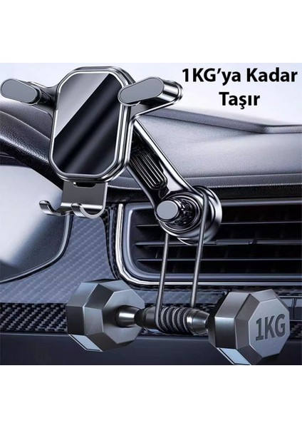 Araç içi havalandırma telefonu tutucu, pratik ve şık siyah renk seçeneği indirimleri