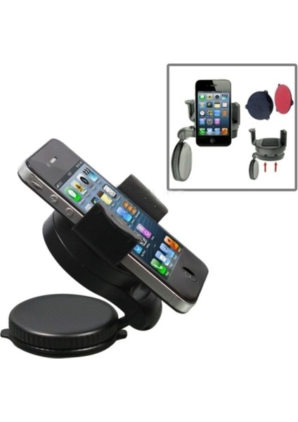 Çok Amaçlı Telefon Tutucu, Siyah ve Gri, Hafif ve Dayanıklı Plastik Tasarım