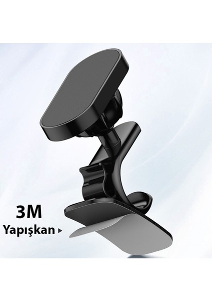 Araç içi manyetik telefon tutucu, torpido üstü, şık ve pratik tasarım, siyah renk