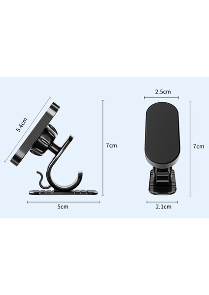Araç içi manyetik telefon tutucu, torpido üstü, şık ve pratik tasarım, siyah renk