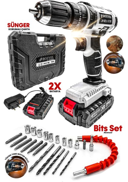 Proxl Yüksek Tork Darbeli Metal Şanzuman 9998PROX Çift Akülü Vidalama Çanta Matkap Bit Takım fiyatları