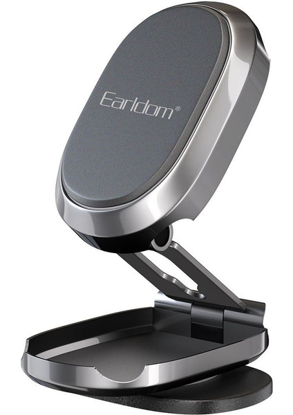 360° Ayarlanabilir Manyetik Telefon Tutucu, Siyah, Torkido Üstü, Şık ve Güçlü Tasarım