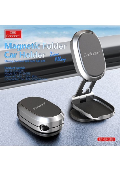 360° Ayarlanabilir Manyetik Telefon Tutucu, Siyah, Torkido Üstü, Şık ve Güçlü Tasarım indirimleri