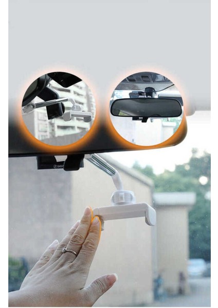Beyaz Dikiz Aynası Telefon Tutucu - Güçlü ve Pratik Tasarım