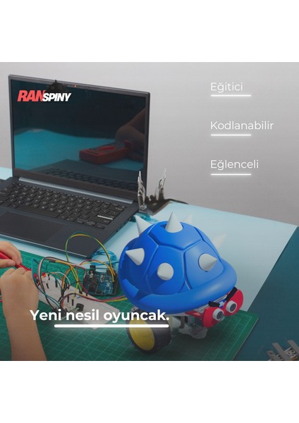 Spiny: Kodlanabilir Bluetooth'lu Yeni Nesil Eğitici Eğlenceli Kendin Yap Kaplumbağa Robot fırsatları