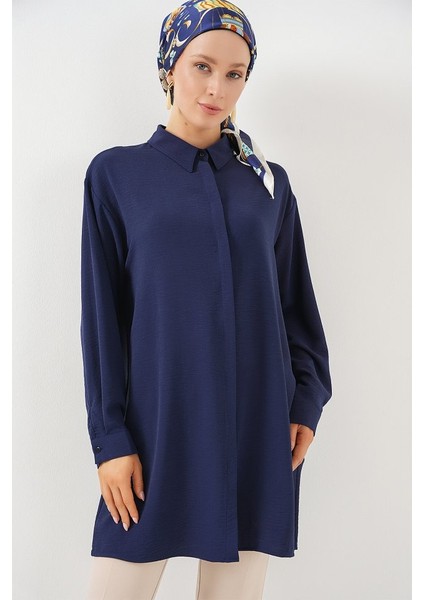 Uzun Gömlek Tunik 5945 - Lacivert