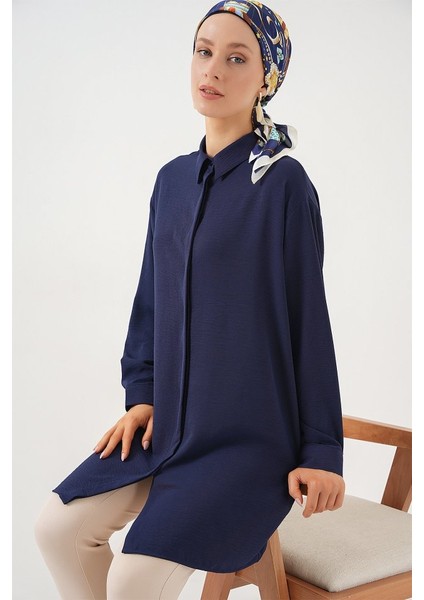 Uzun Gömlek Tunik 5945 - Lacivert modelleri