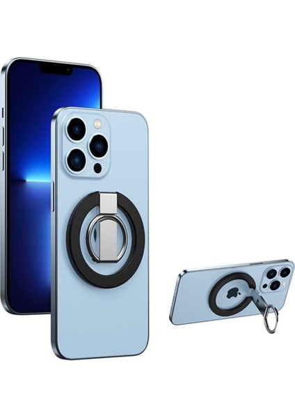 Taşınabilir mıknatıslı telefon tutucu, masaüstü, şık siyah renk