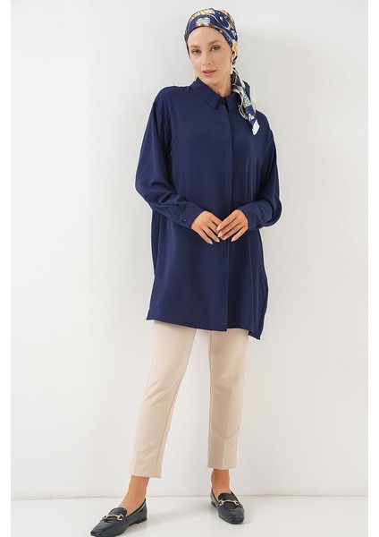 Uzun Gömlek Tunik 5945 - Lacivert