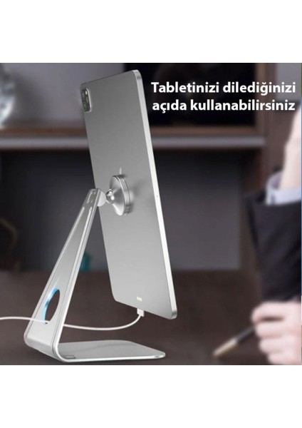 Gri Metal Masa Üstü Mıknatıslı Telefon ve Tablet Tutucu Beyaz Renk indirimleri