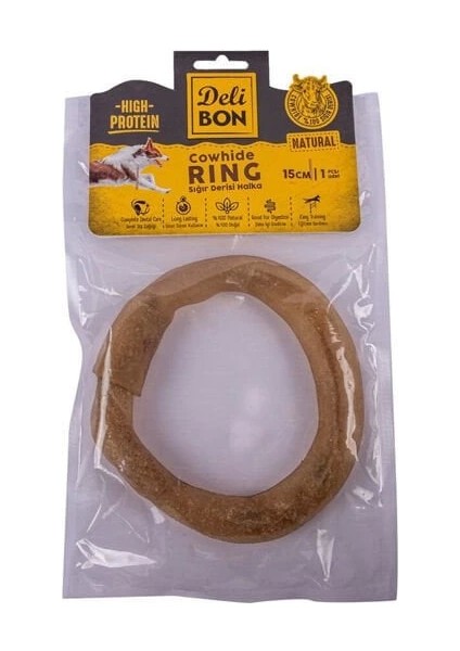 Deri El Işi Simit Kemik Köpek Ödülü Naturel 15 cm 1 Adet