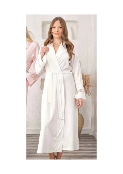 Sheyma Kcb Bone 5930 Lycra Nevrürlü Şal Yaka Sabahlık