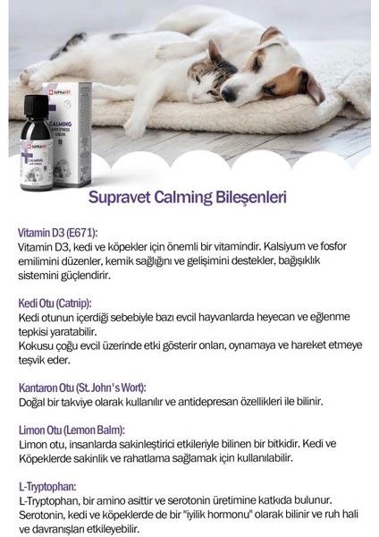 Calming Anti Stress Kedi ve Köpekler Için Sıvı Sakinleşt