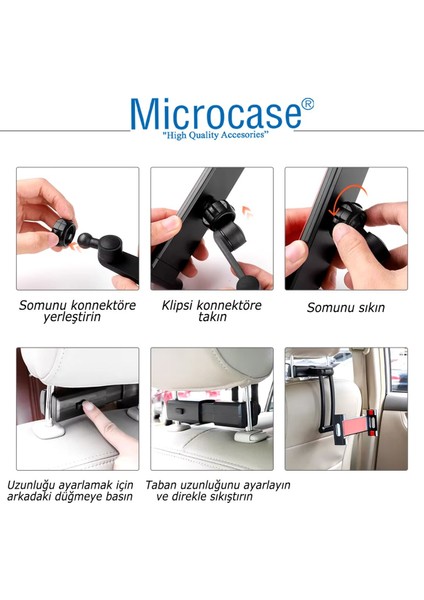 Araç İçi Çok Amaçlı Döner Başlıklı Tutucu, Siyah ve Kırmızı Renkli