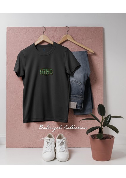Oversize Mhd Yazısı Kamuflaj Tasarımlı Unisex T-Shirt
