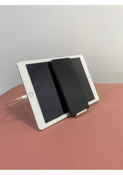 Beyaz 3D Tasarımlı 2'li Telefon Tutucu, Şık ve Kullanışlı Akrobat Tasarım, Gri Renk