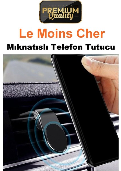 Siyah Mıknatıslı Araç İçi Telefon Tutucu, Fiat Fiorino Uyumlu, Pratik ve Güvenli Kullanım