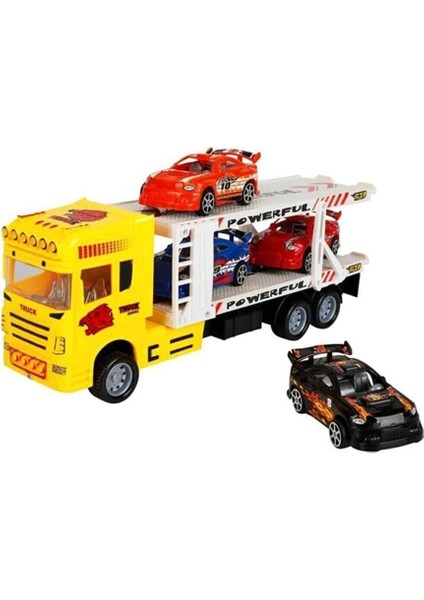 1:32 2 Katlı Transporter 4 Araçlı Tır 32 cm