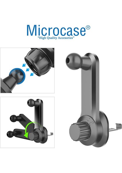 360 Derece Dönebilir Araç Içi Izgaralıktan Otomatik Kavramalı Metal Kelepçeli Telefon Tutucu -AL373