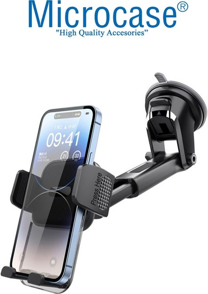Siyah Araç İçi Döner ve Ayarlanabilir Telefon Tutucu, Vantuzlu, Mıknatıslı, Çok Fonksiyonlu