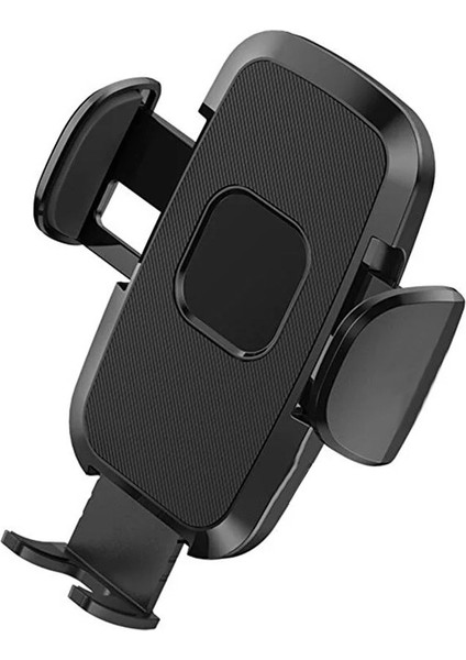Araç içi vantuzlu telefon tutucu, 360° hareketli, mıknatıslı, şık siyah renk