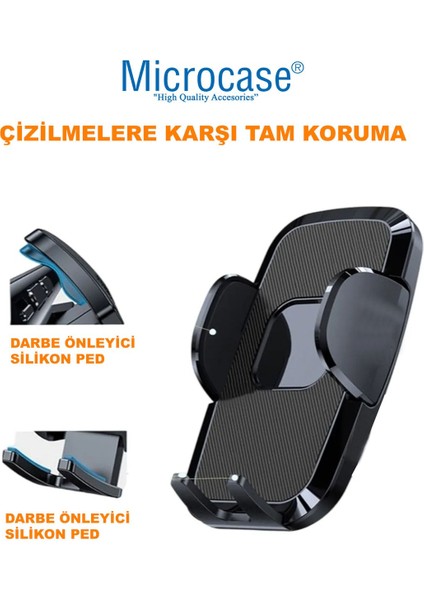 Araç içi vantuzlu telefon tutucu, 360° hareketli, mıknatıslı, şık siyah renk modelleri