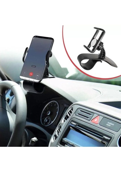 Siyah Araç İçi Telefon Tutucu, Kaymaz ve Güçlü Taban, Sabit ve Güvenli Kullanım