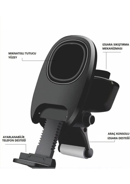 Araç Içi Telefon Tutucu Havalandırmaya Takılan Mıknatıslı XH-185 Sarsıntı Önleyici Alt Destekli modelleri
