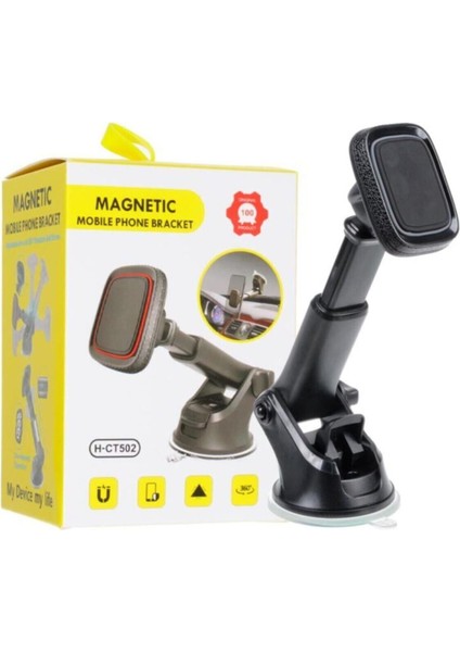 Güçlü manyetik araç içi telefon tutucu, ön cam ve torpido uyumu, siyah renk modelleri