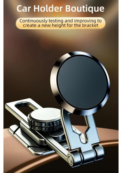 Raylı manyetik telefon tutucu, ev, ofis ve araç için katlanabilir ve güçlü, gri renk