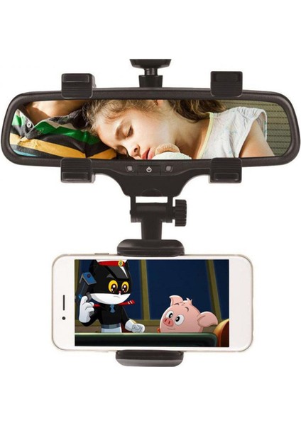 Araç İçin Ayarlanabilir Dikiz Aynası ve Telefon Tutucu, Şık ve Kullanışlı Tasarım