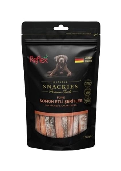 Snackies Natural Füme Somon Etli Şerit Köpek Ödül Maması 1