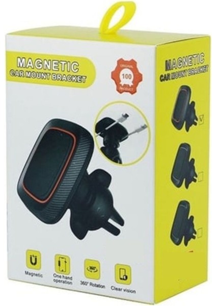 Güçlü mıknatıslı araç içi havalandırma telefonu tutucu, şık siyah renk, 2 yıl garanti indirimleri