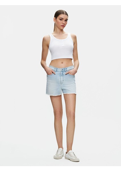 Kadın Carola Yüksek Bel Jean Şort
