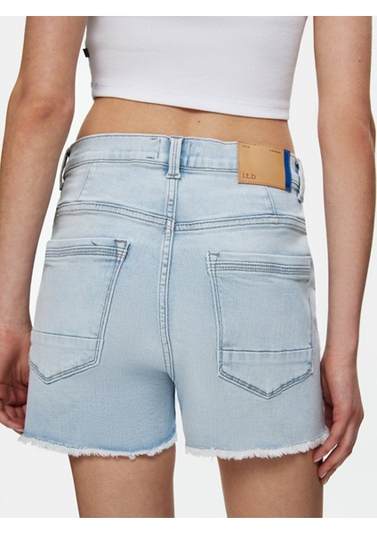 Kadın Carola Yüksek Bel Jean Şort fırsatları